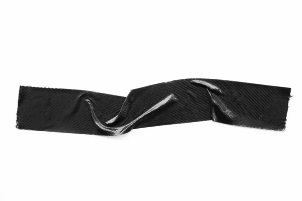 Set Black Tapes White Background Torn Horizontal Different Size Black — Stock Photo, Image