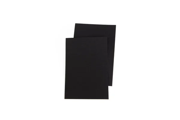 Blank Portrait Brochure Magazine Isolated White Changeable Background Black Paper — Stock Photo, Image