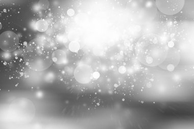 Beyaz bulanık arkaplan. Bokeh Noel 'i güzel, parlak Noel ışıklarını bulanıklaştırdı