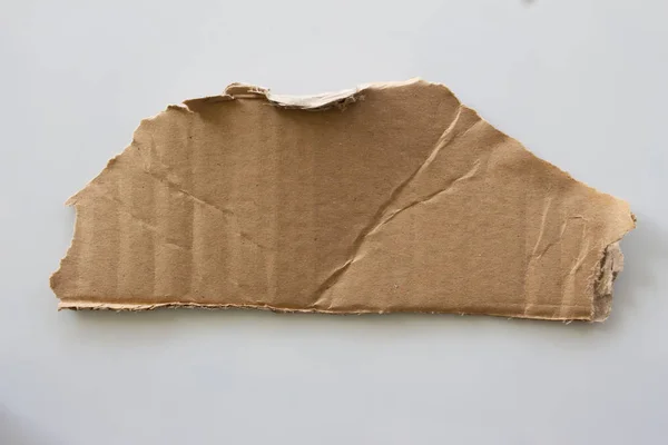 Brown Corrugated Texture Paper Torn White Background Rip Cardboard ...