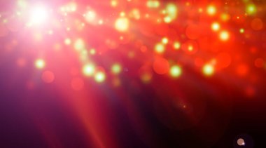 Sarı bokeh ışıkları olan soyut kırmızı arkaplan