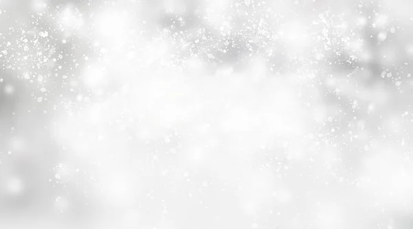 Rozmazání Bílého Sněhu Abstraktní Pozadí Bokeh Vánoce Rozostřené Nádherně Lesklé — Stock fotografie