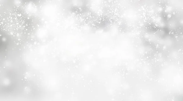 Bianco Neve Sfocatura Sfondo Astratto Bokeh Natale Sfocato Belle Luci — Foto Stock