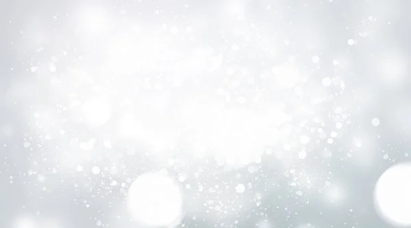 Fondo Abstracto Borroso Nieve Blanca Bokeh Navidad Borrosa Hermosas Luces — Foto de Stock