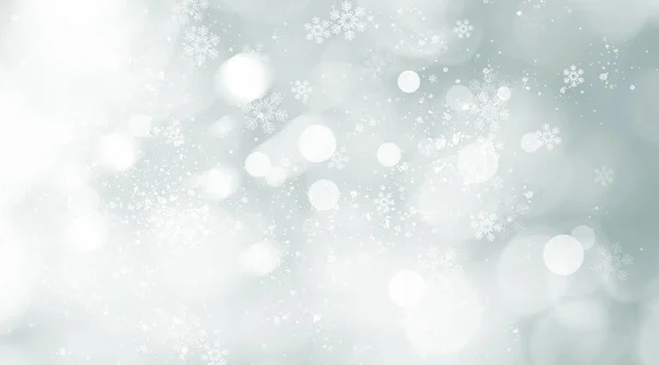 雪と光のクリスマスの背景 — ストック写真