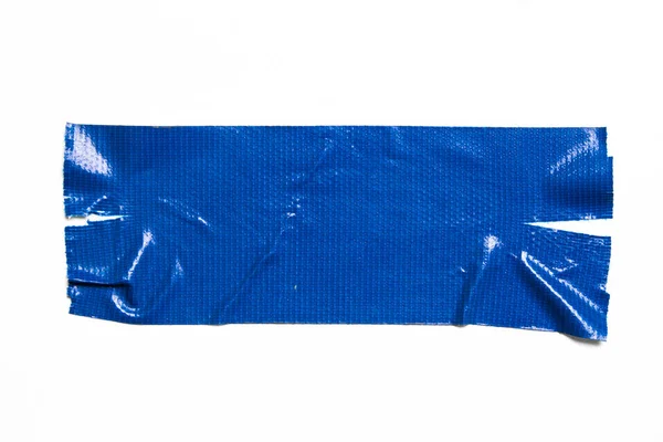 白色背景上的蓝色磁带集 撕裂的水平和不同大小的蓝色胶带 粘合件 — 图库照片