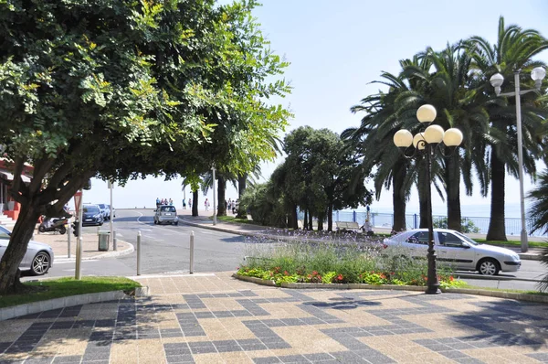 Schöner Sommertag Auf Der Promenade Des Anglais Strandpromenade Charmante Straße — Stockfoto