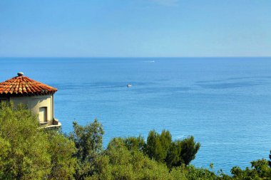 Akdeniz ve Castle Hill Nice, Fransa eski Kuleden görünüm. 