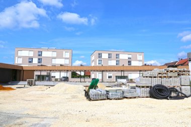  Mutlangen, Almanya-Haziran 17,2018: Almanya kasabasında bir topluluk inşaatı.