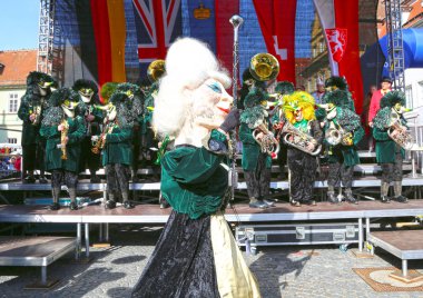 Schwaebisch Gmuend, Almanya - 23 Şubat 2019: Karnaval Musik Festivali