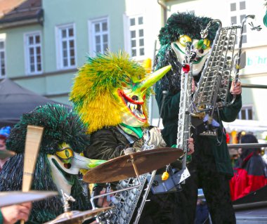 Schwaebisch Gmuend, Almanya - 23 Şubat 2019: Karnaval Musik Festivali