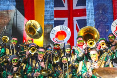 Schwaebisch Gmuend, Almanya - 23 Şubat 2019: Karnaval Musik Festivali