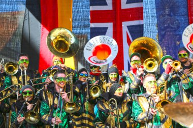 Schwaebisch Gmuend, Almanya - 23 Şubat 2019: Karnaval Musik Festivali