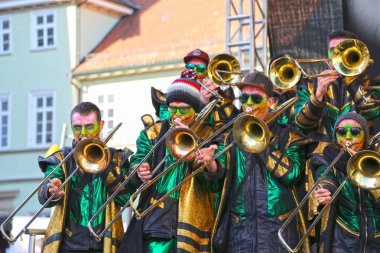 Schwaebisch Gmuend, Almanya - 23 Şubat 2019: Karnaval Musik Festivali