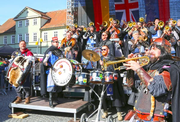 Schwaebisch Gmuend, Almanya - 23 Şubat 2019: Karnaval Musik Festivali