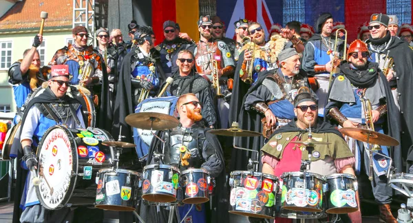 Schwaebisch Gmuend, Almanya - 23 Şubat 2019: Karnaval Musik Festivali