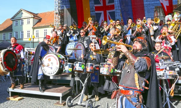 Schwaebisch Gmuend, Almanya - 23 Şubat 2019: Karnaval Musik Festivali
