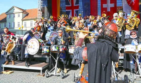 Schwaebisch Gmuend, Almanya - 23 Şubat 2019: Karnaval Musik Festivali