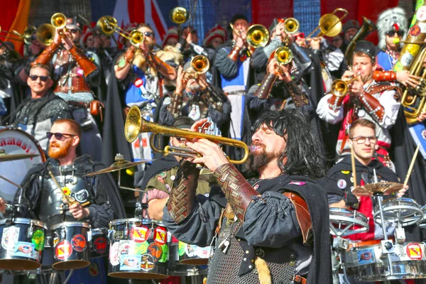 Schwaebisch Gmuend, Almanya - 23 Şubat 2019: Karnaval Musik Festivali