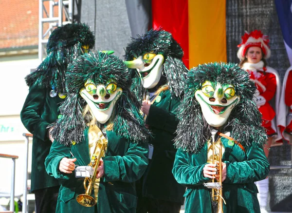 Schwaebisch Gmuend, Almanya - 23 Şubat 2019: Karnaval Musik Festivali