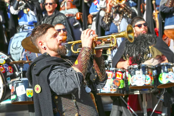 Schwaebisch Gmuend, Almanya - 23 Şubat 2019: Karnaval Musik Festivali