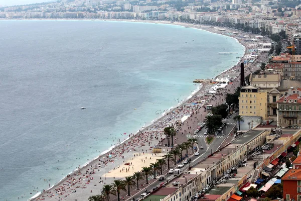 Mar Mediterráneo Playa Paseo Los Ingleses Pinta Óleo — Foto de Stock