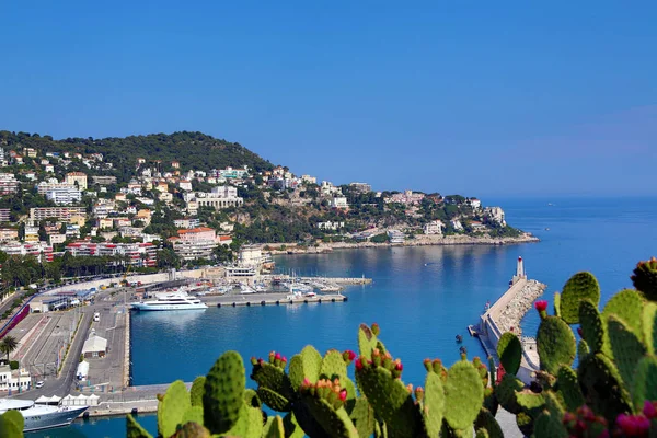 Veduta del porto e del faro di Nizza, Francia . — Foto Stock