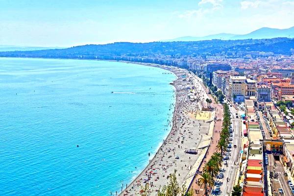 Seacoast och Beach Nice, Frankrike — Stockfoto
