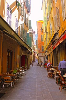 Nice, Fransa - 05 Ağustos 2013:Nice, Fransa'daki eski şehir evleri