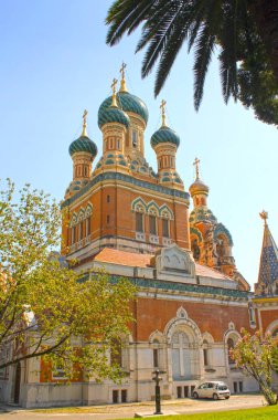 Nice, Fransa-Ağustos 04, 2013: St Nicholas Rus Ortodoks kedi