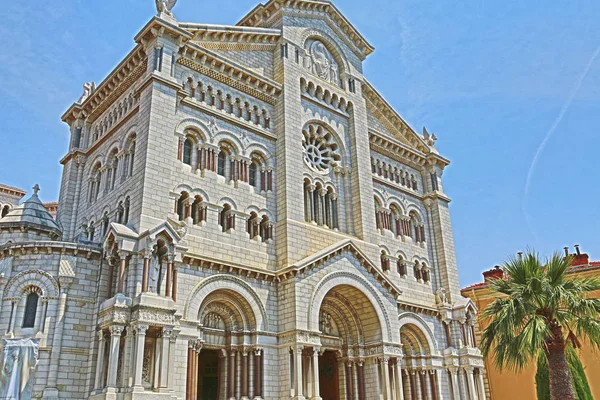 Cidade de Mônaco, Mônaco - 13 de junho de 2014: Catedral de Nossa Senhora I — Fotografia de Stock