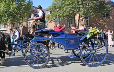 Stuttgart, Almanya-30 Eylül 2018: bira festivali, şenlikli pr
