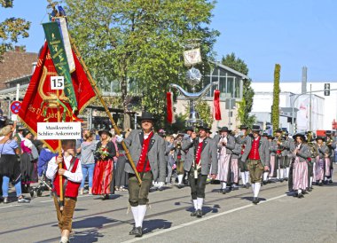 Stuttgart, Almanya-30 Eylül 2018: bira festivali, şenlikli pr