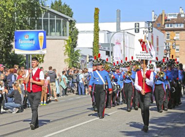 Stuttgart, Almanya-30 Eylül 2018: bira festivali, şenlikli pr
