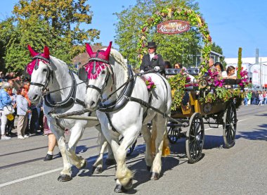 Stuttgart, Almanya-30 Eylül 2018: bira festivali, şenlikli pr