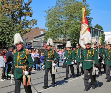 Stuttgart, Almanya-30 Eylül 2018: bira festivali, şenlikli pr