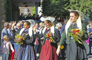 Stuttgart, Almanya-30 Eylül 2018: bira festivali, şenlikli pr