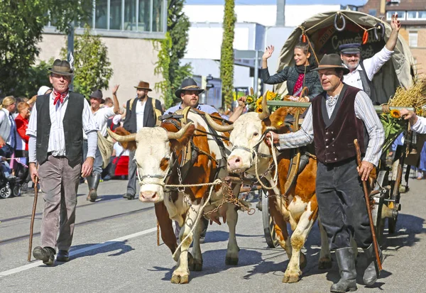 Stuttgart, Almanya-30 Eylül 2018: bira festivali, şenlikli pr — Stok fotoğraf