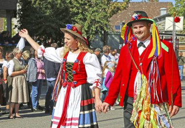 Stuttgart, Almanya-30 Eylül 2018: bira festivali, şenlikli pr