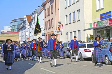 Stuttgart, Almanya-30 Eylül 2018: bira festivali, şenlikli pr
