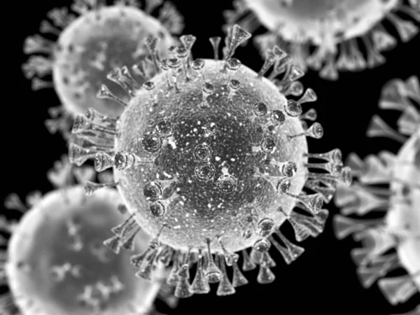 Coronavirus 2019 Ncov Microscope Virus Close Render — Stock Photo, Image