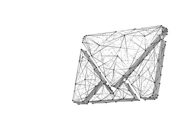 e-posta düşük Poli siyah