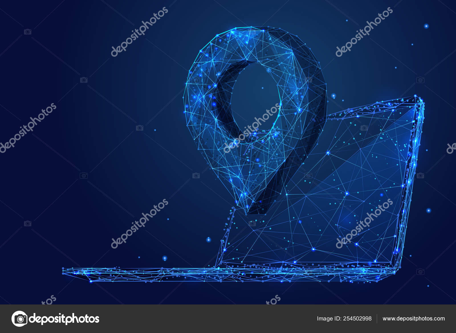 PIN and laptop low poly blue Stock Vector by ©Tohey22 254502998
