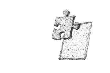 düşük Poli siyah Tablet ve bulmaca