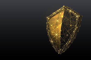 Kalkan düşük Poli altın