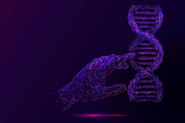 Генетический анализ и исследования с низким содержанием полиграммы в фиолетовом цвете — стоковый вектор