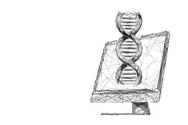 DNA a monitor LP BL — Stockový vektor