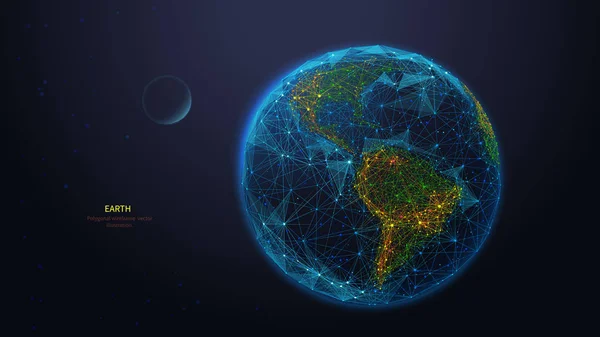 Globe terrestre basse illustration d'art poly — Image vectorielle