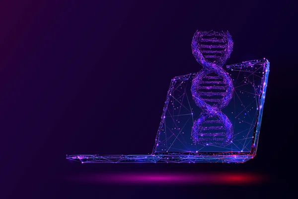 Laptop a DNA — Stockový vektor