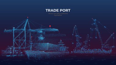 Ticaret portunun dijital vektör illüstrasyonu